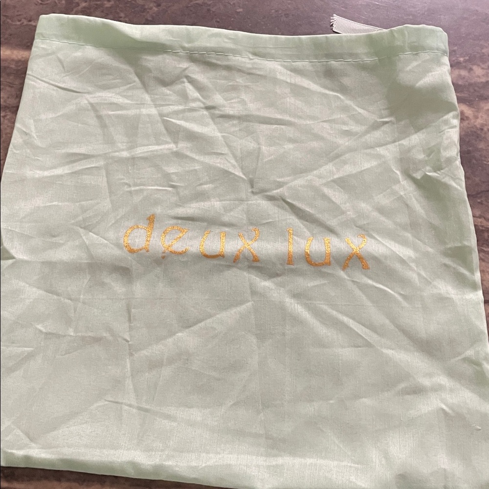 Deux Lux Light Green Bag with Gold Logo